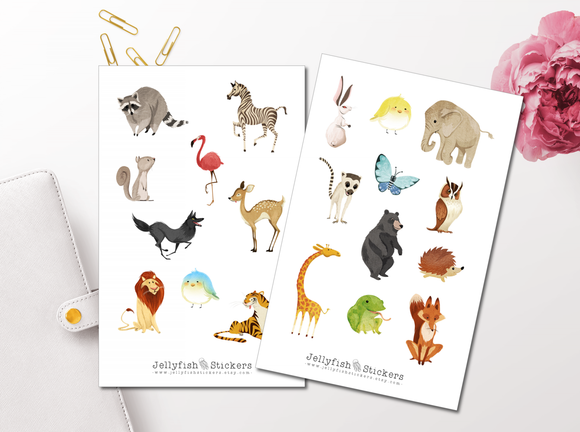 Tiere Afrika Sticker Set